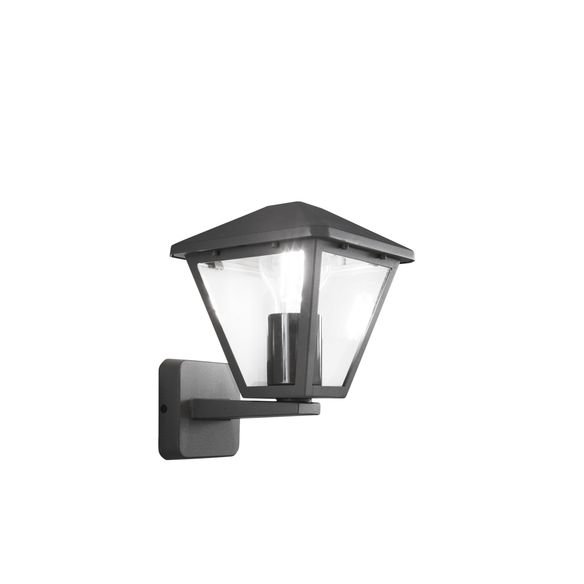 PRISMA outdoor wall light in anthracite aluminum and glass with upward lantern - Intec
