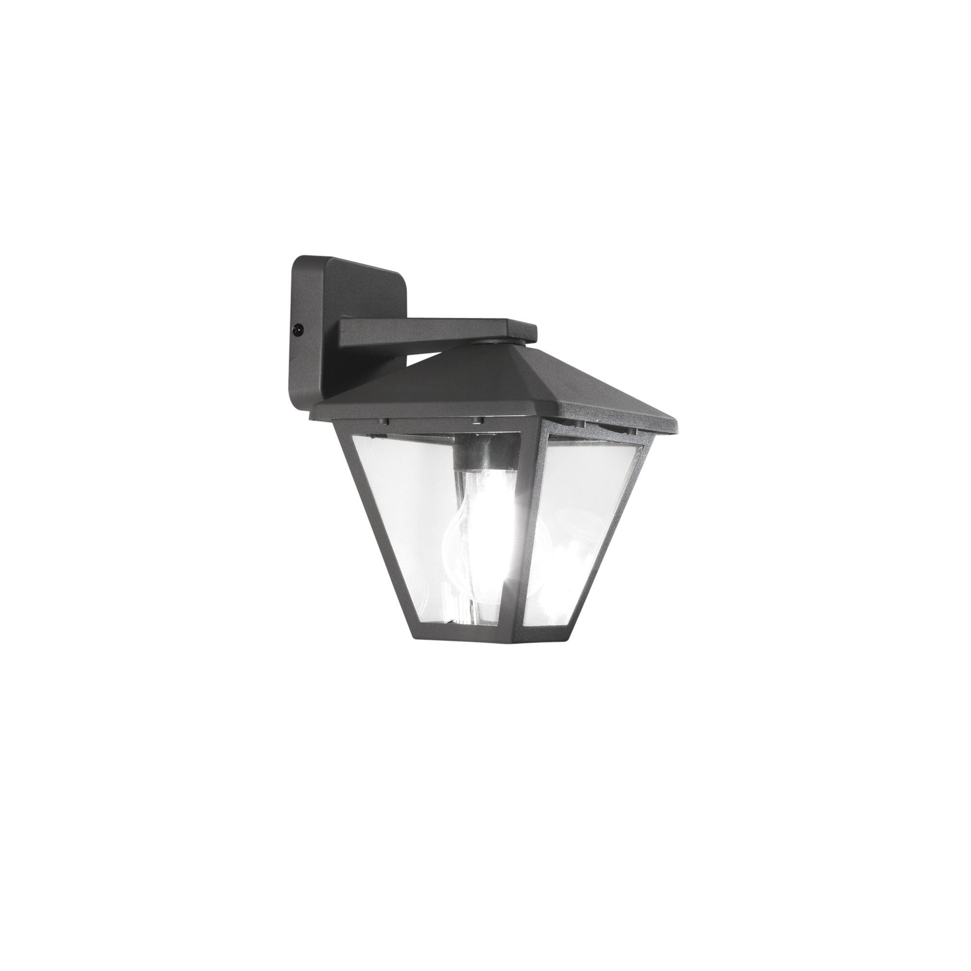 PRISMA outdoor wall light in anthracite aluminum and glass with downward lantern - Intec