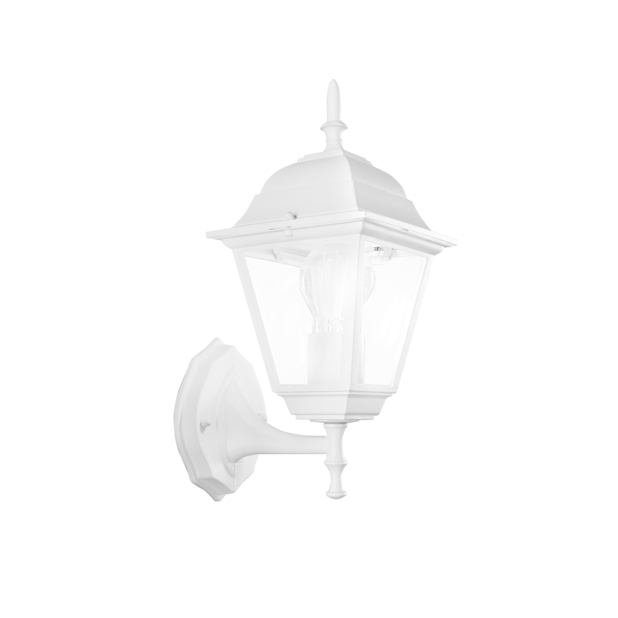 ROMA outdoor uplight wall light in white aluminum and glass - Intec
