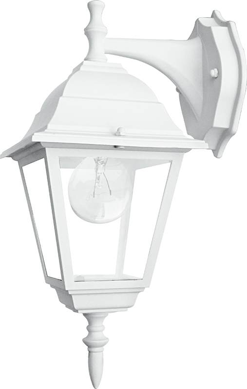 ROMA outdoor downlight wall light in white aluminum and glass - Intec