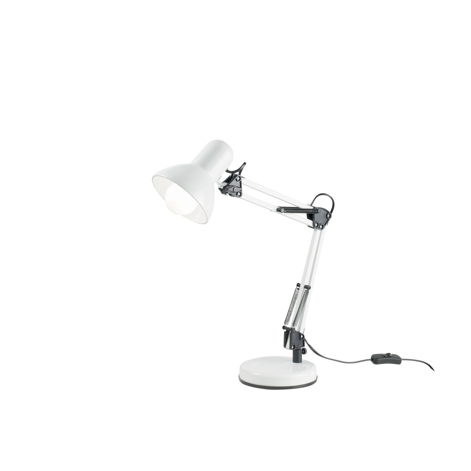 LAMPADA DA LETTURA ARCHITETTO BIANCA CON BASE DI APPOGGIO/FISSAGGIO AL TAVOLO 1XE27 42X15X60CM - Luce Ambiente e Design