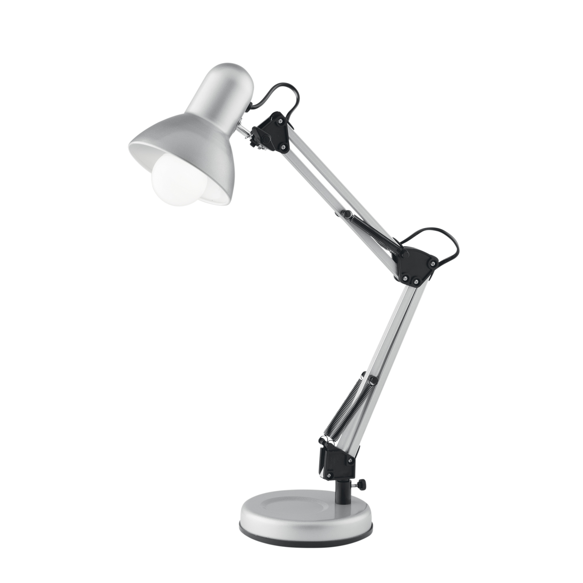 LAMPADA DA LETTURA ARCHITETTO SILVER CON BASE DI APPOGGIO/FISSAGGIO AL TAVOLO 1XE27 42X15X60CM - Luce Ambiente e Design