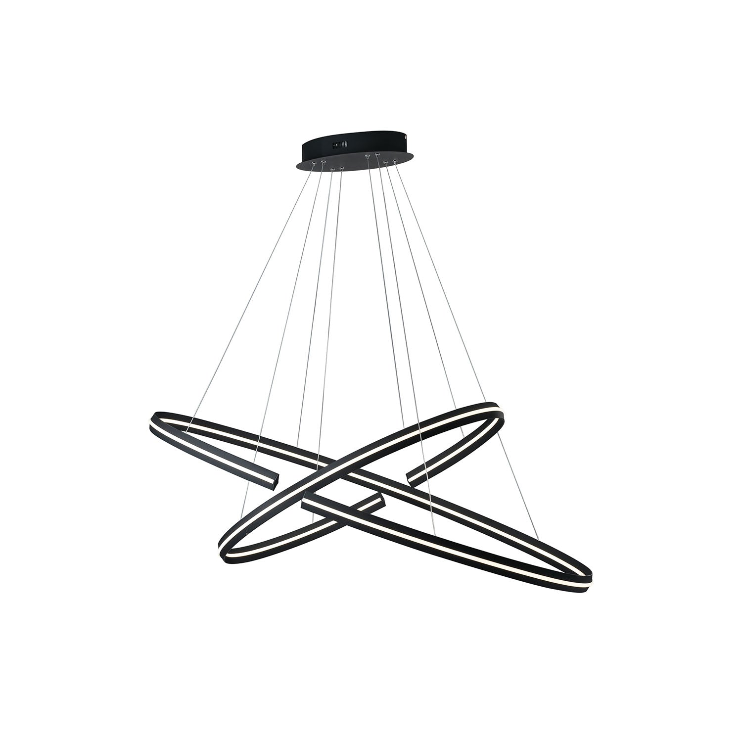SOSPENSIONE LED CLARKE NERA 88W 11000LM 4000K 120X60X124CM - Luce Ambiente e Design
