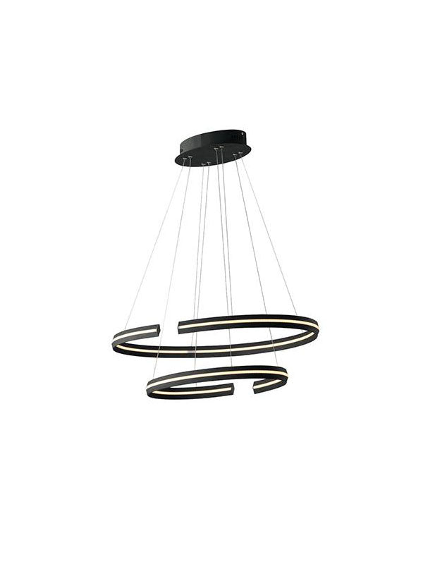 SOSPENSIONE LED CLARKE NERA 60W 6750LM 3000K 78X40X124CM - Luce Ambiente e Design