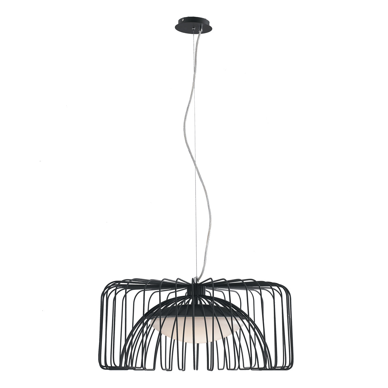 SOSPENSIONE LED COUGAR NERA 24W 2740LM 4000K 50X26X120CM - Luce Ambiente e Design