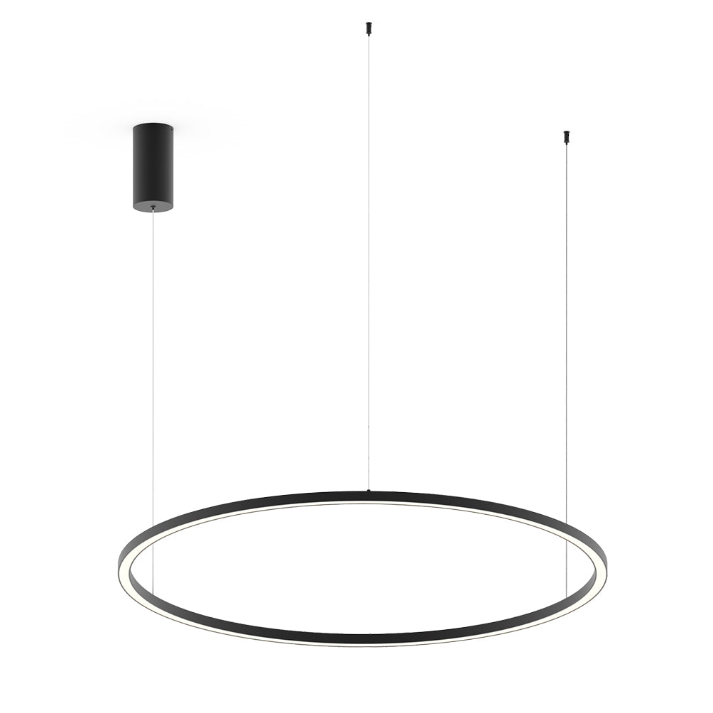 SOSPENSIONE LED HOOP NERA 60W 9000LM CCT 120X120X150CM - Luce Ambiente e Design