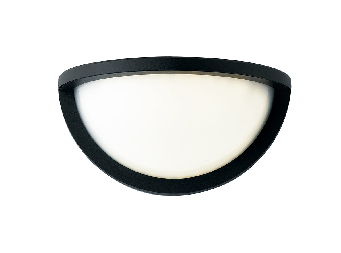 APPLIQUE LED DETROIT NERA IN ALLUMINIO E POLICARBONATO 10W 700LM 4000K IP54 12,6X24X12CM - Intec