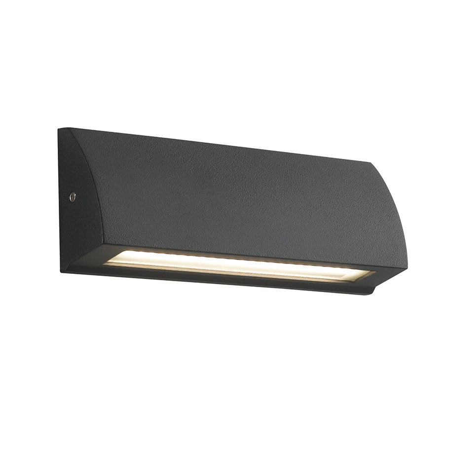 APPLIQUE LED SEGNAPASSI SHELBY ANTRACITE IN ALLUMINIO 6W 670LM CCT IP54 6X17X3,2CM - Intec