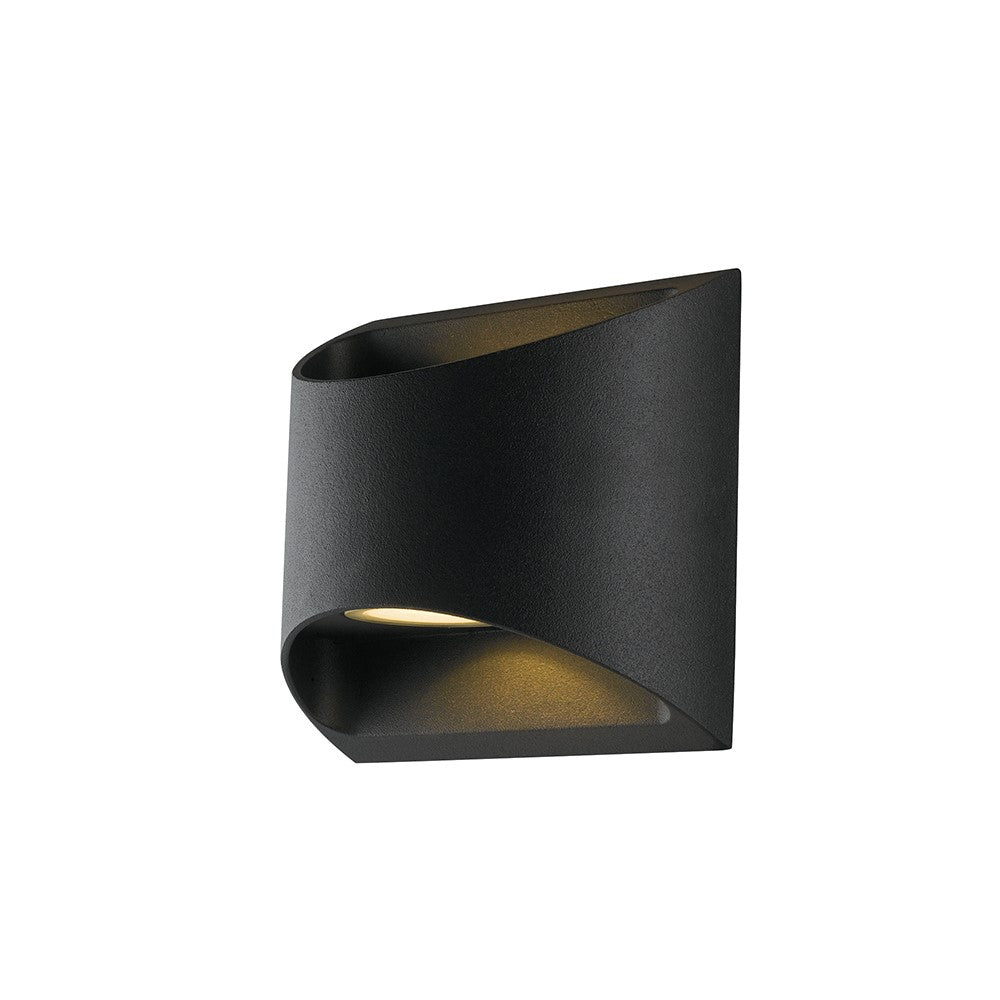 APPLIQUE LED VEYRON NERA IN ALLUMINIO 2X3,5W 840LM CCT IP54 13X12,3X6,9CM - Intec