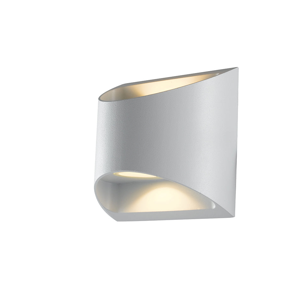 APPLIQUE LED VEYRON BIANCA IN ALLUMINIO 2X3,5W 840LM CCT IP54 13X12,3X6,9CM - Intec