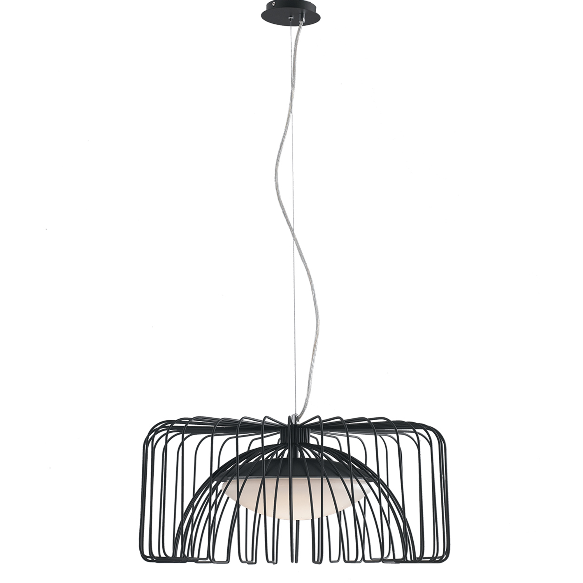 SOSPENSIONE LED COUGAR NERA 24W 2740LM 4000K 50X26X120CM - Luce Ambiente e Design