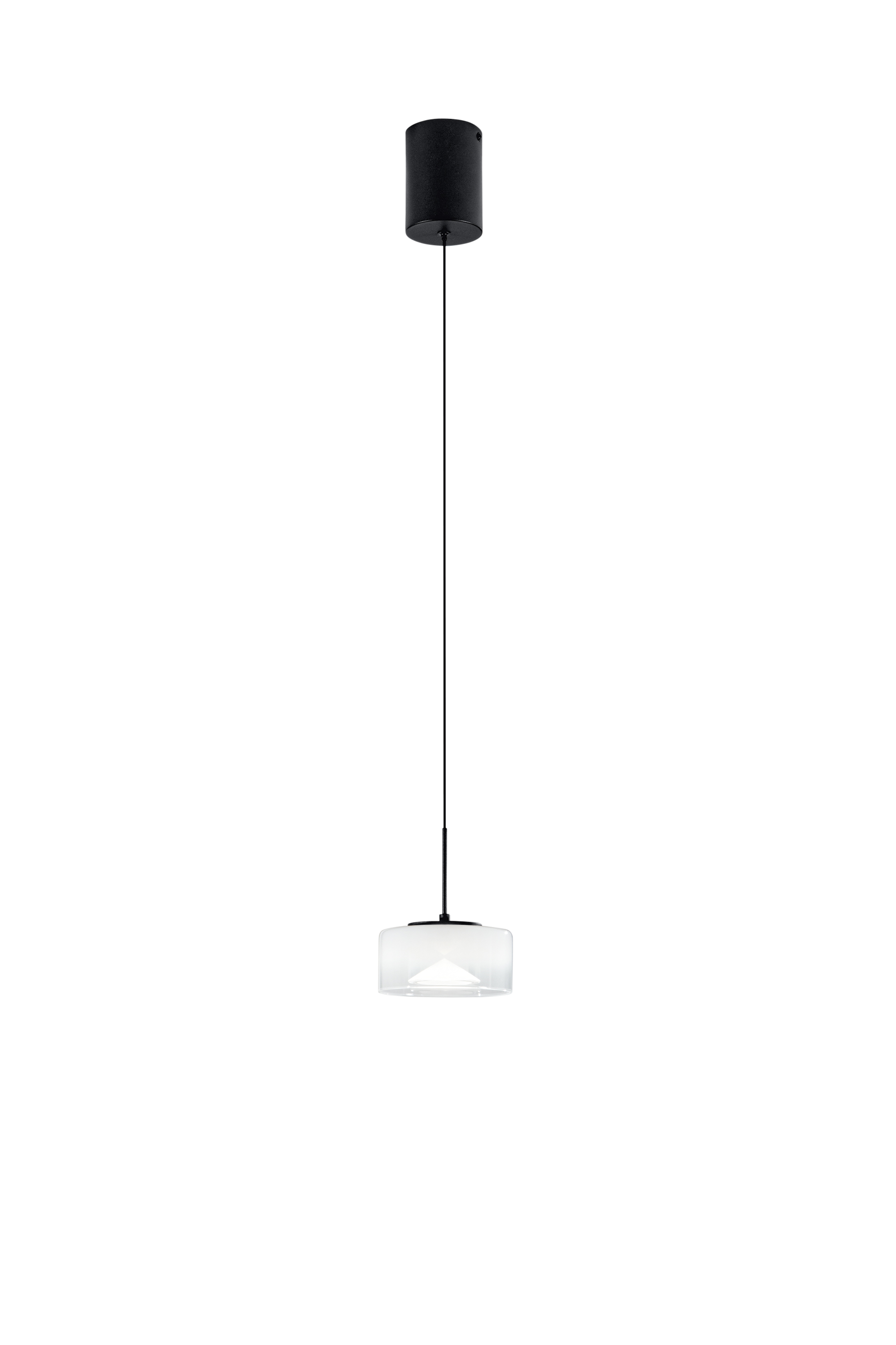 SOSPENSIONE LED EMILY BIANCA SINGOLA IN VETRO+METALLO 8W CCT 2700-3200-4000K D15X150CM - Luce Ambiente e Design