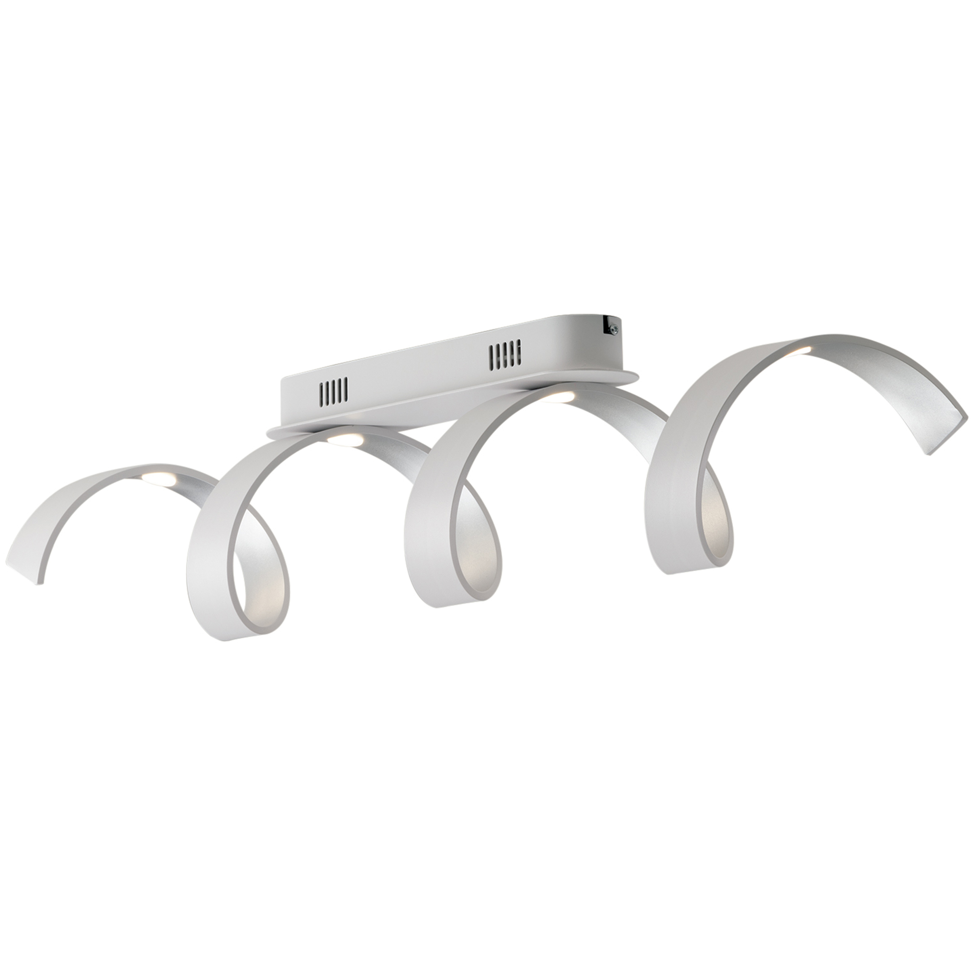 PLAFONIERA LED HELIX BIANCA E ARGENTO 20W 1680LM 3000K 80X18CM - Luce Ambiente e Design