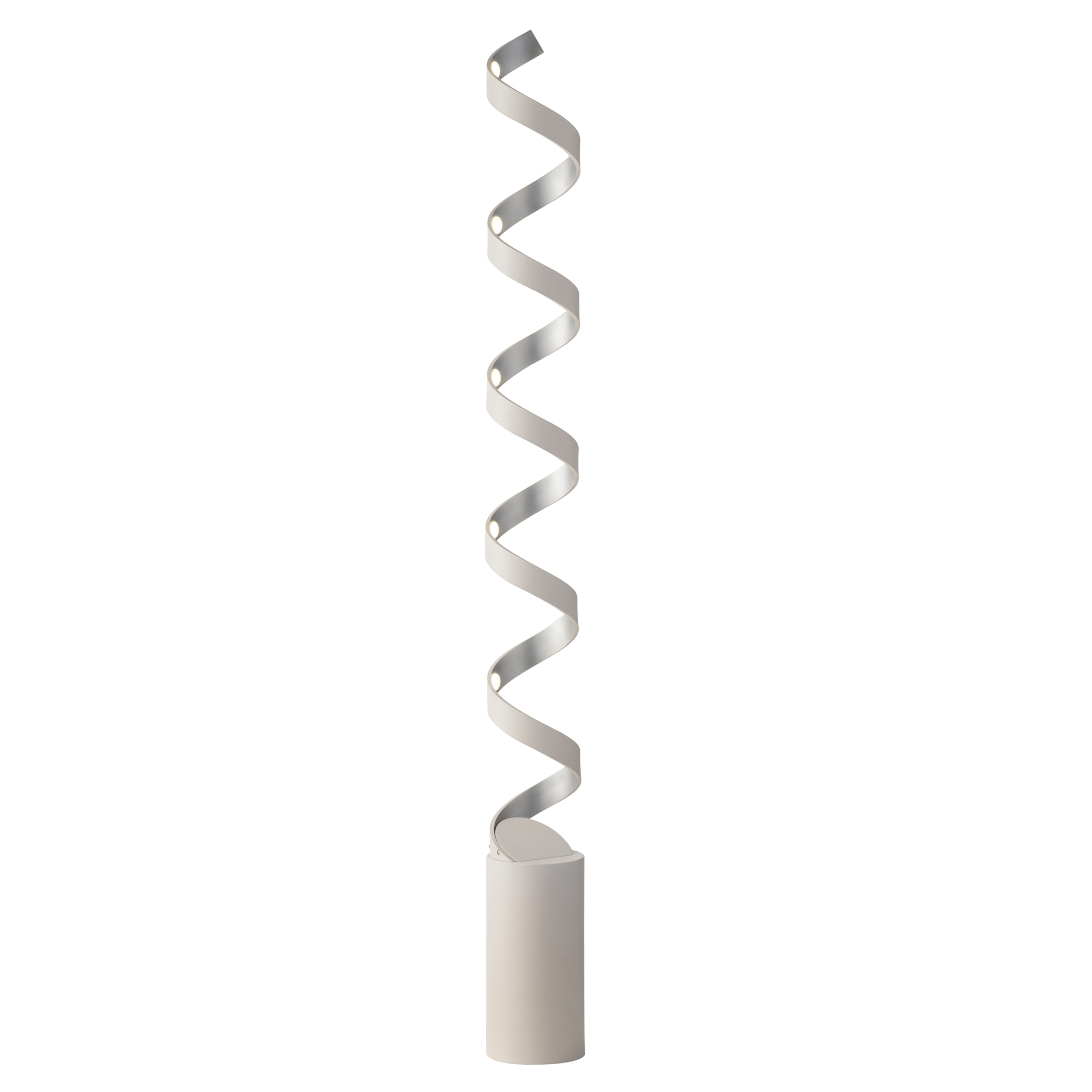 HELIX LED floor lamp in white and silver aluminium 3000K (warm light) - Luce Ambiente e Design