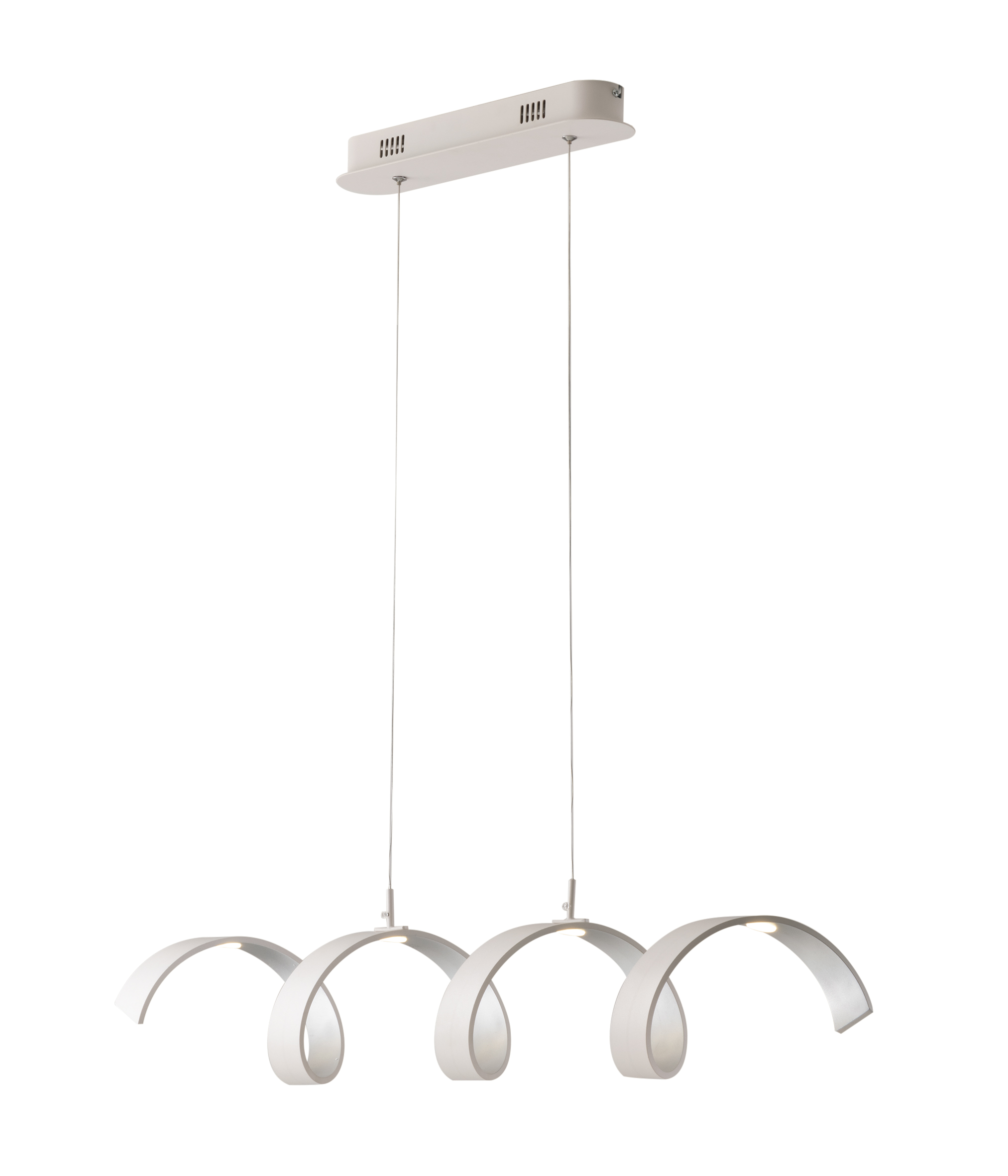 SOSPENSIONE LED HELIX BIANCA E ARGENTO 20W 1680LM 3000K 80X13,5X120CM - Luce Ambiente e Design