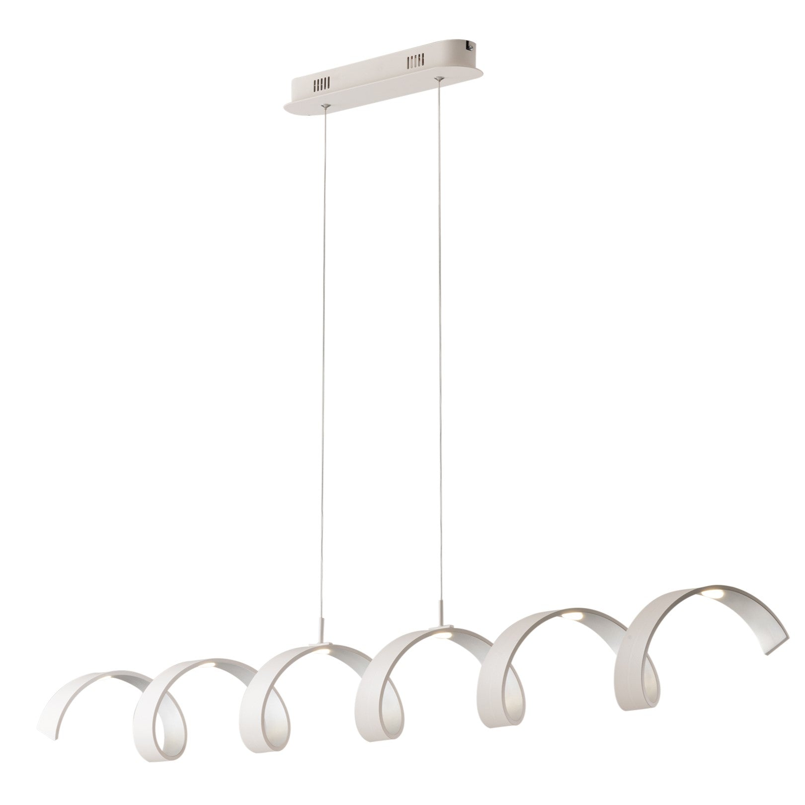 SOSPENSIONE LED HELIX BIANCA E ARGENTO 30W 2520LM 3000K 125X13,5X120CM - Luce Ambiente e Design