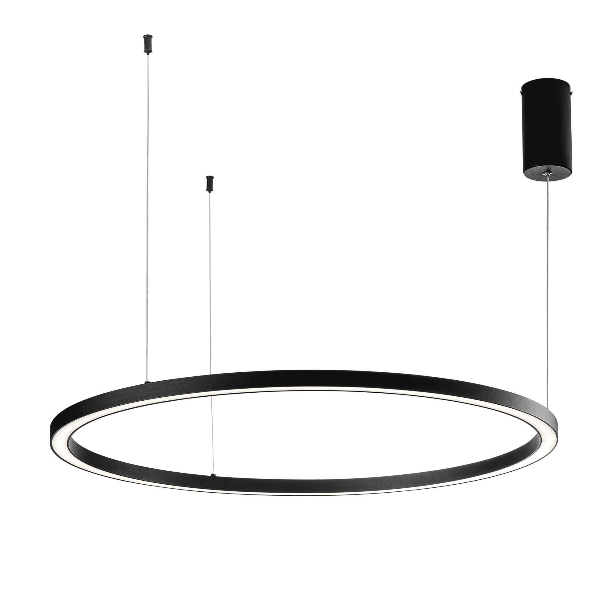 SOSPENSIONE LED HOOP NERA 60W 9000LM CCT 120X120X150CM - Luce Ambiente e Design
