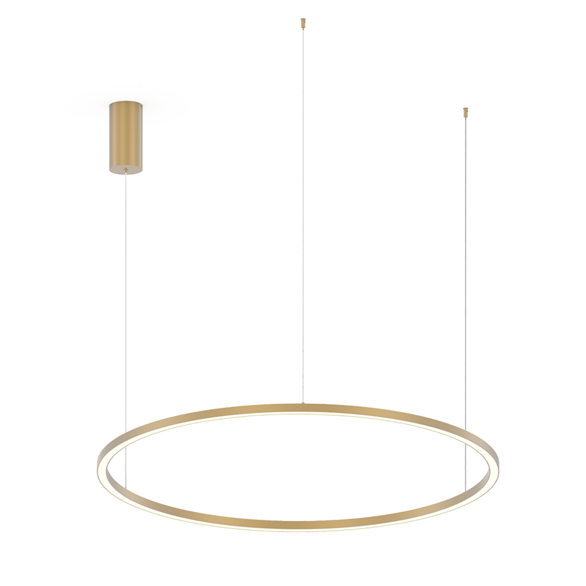SOSPENSIONE LED HOOP ORO 60W 9000LM CCT 120X120X150CM - Luce Ambiente e Design