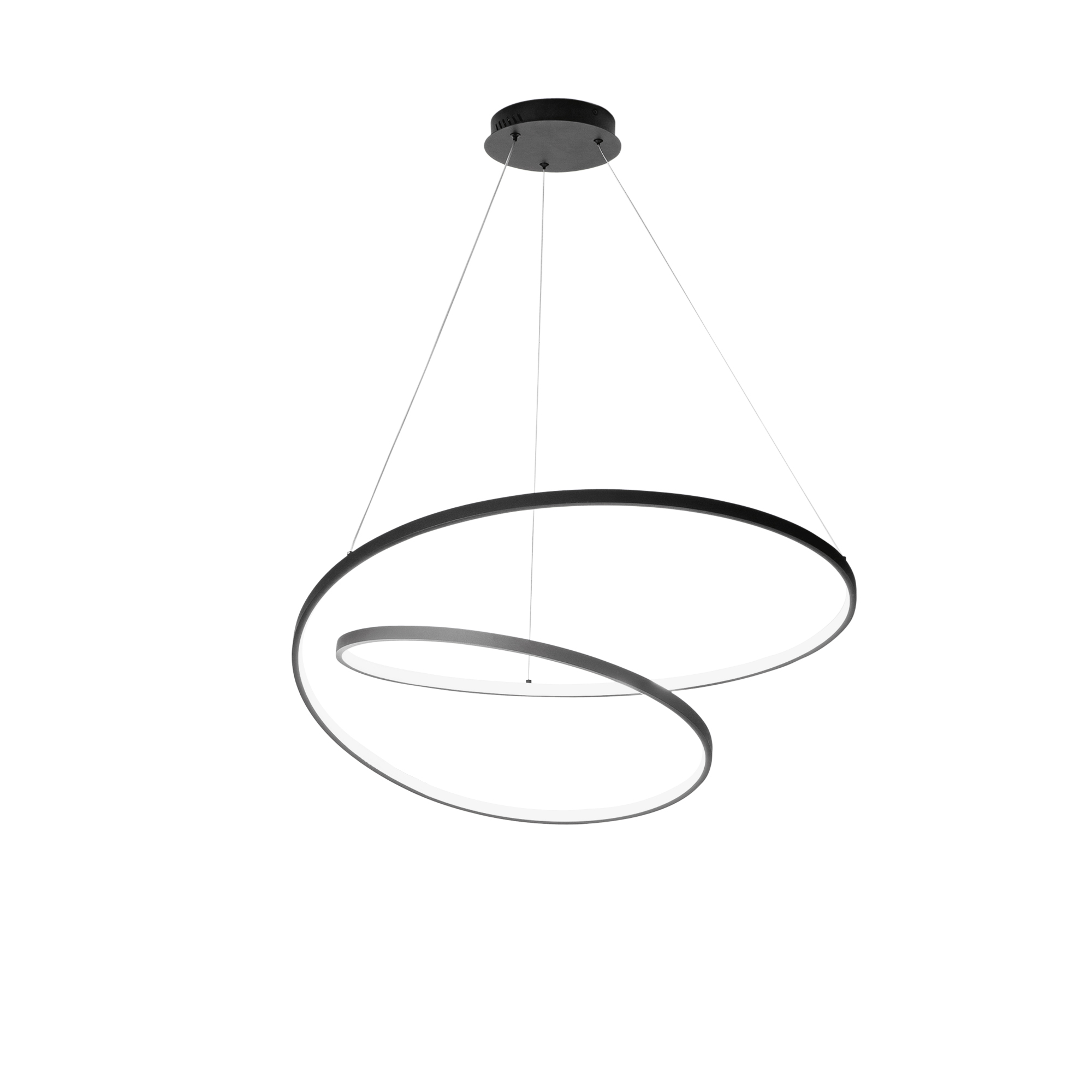SOSPENSIONE LED LIEVE NERA 60W 8000LM CCT 80X11,2X150CM - Luce Ambiente e Design