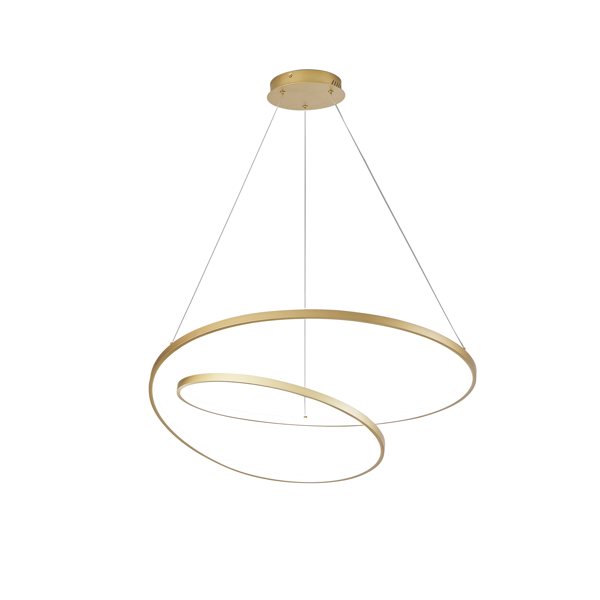 SOSPENSIONE LED LIEVE ORO 60W 8000LM CCT 80X11,2X150CM - Luce Ambiente e Design