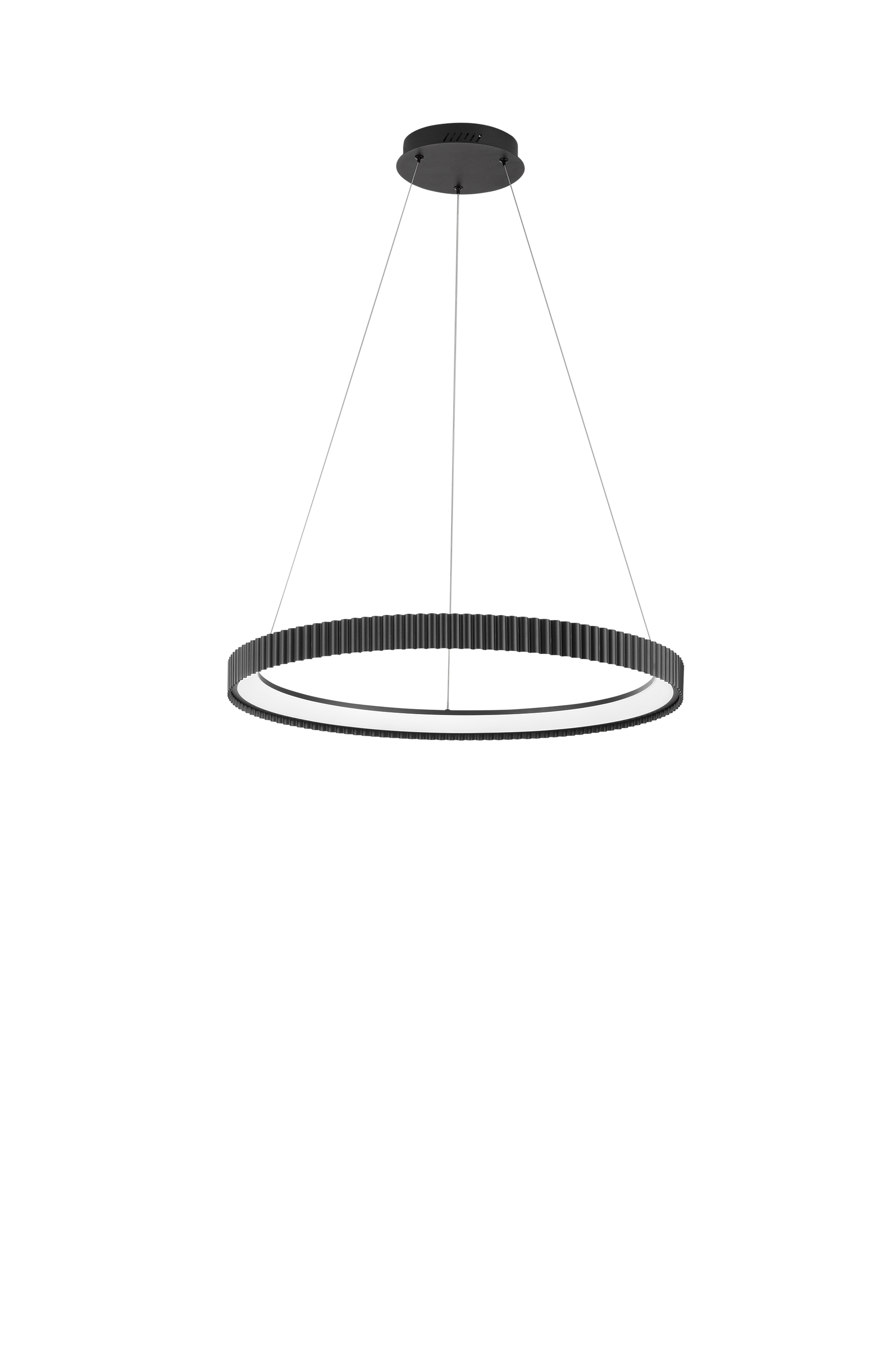 SOSPENSIONE LED NIKE NERA IN METALLO 58W 8470LM DIP-CCT 2700K/3200K/4000K D69,5XH150CM - Luce Ambiente e Design