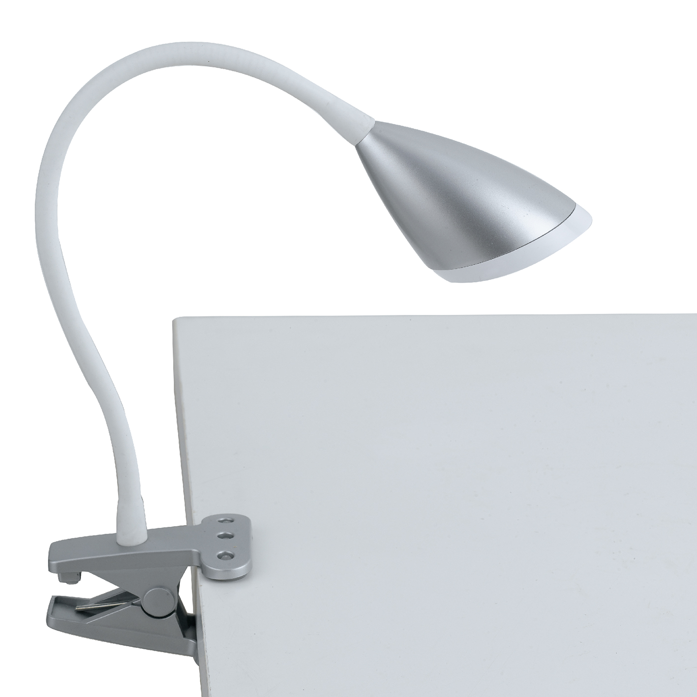 LAMPADA DA LETTURA LED HEGEL ARGENTO CON PINZA 3,7W 450LM 4000K 9,5X9,5X33CM - Luce Ambiente e Design