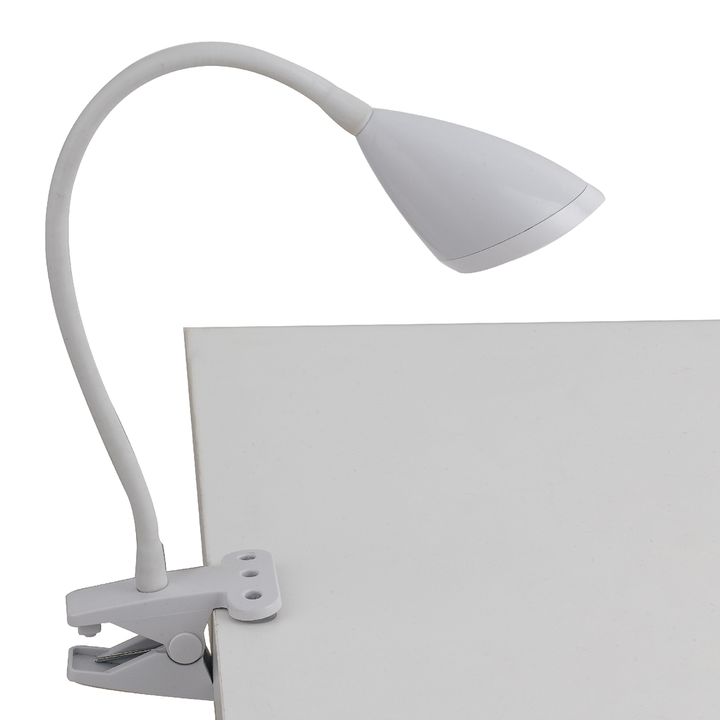 LAMPADA DA LETTURA LED HEGEL BIANCA CON PINZA 3,7W 450LM 4000K 9,5X9,5X33CM - Luce Ambiente e Design