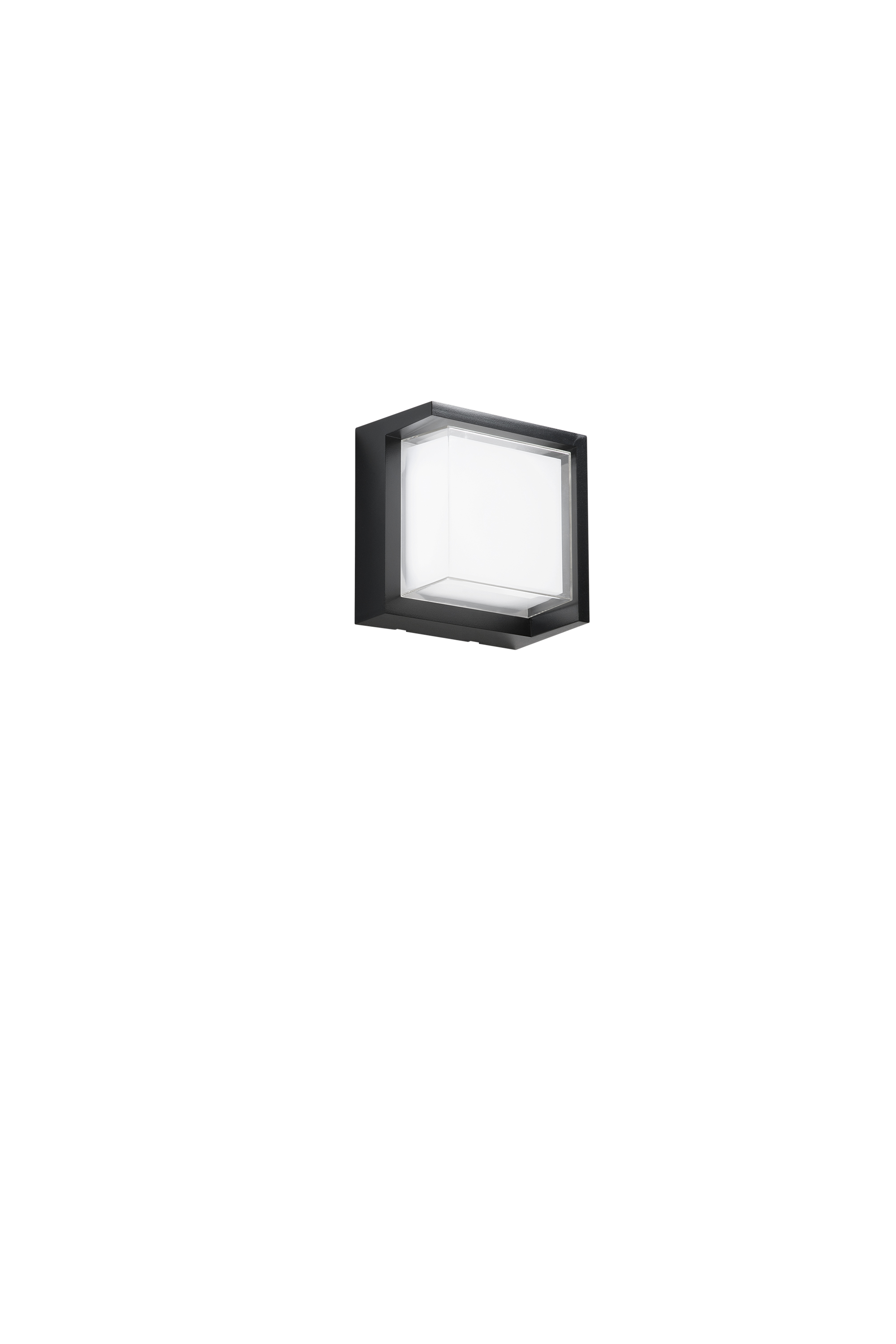APPLIQUE LED BLOCK NERO QUADR. 15W 1880LM CCT 3000/4200/6500K 16X16X10CM - Intec