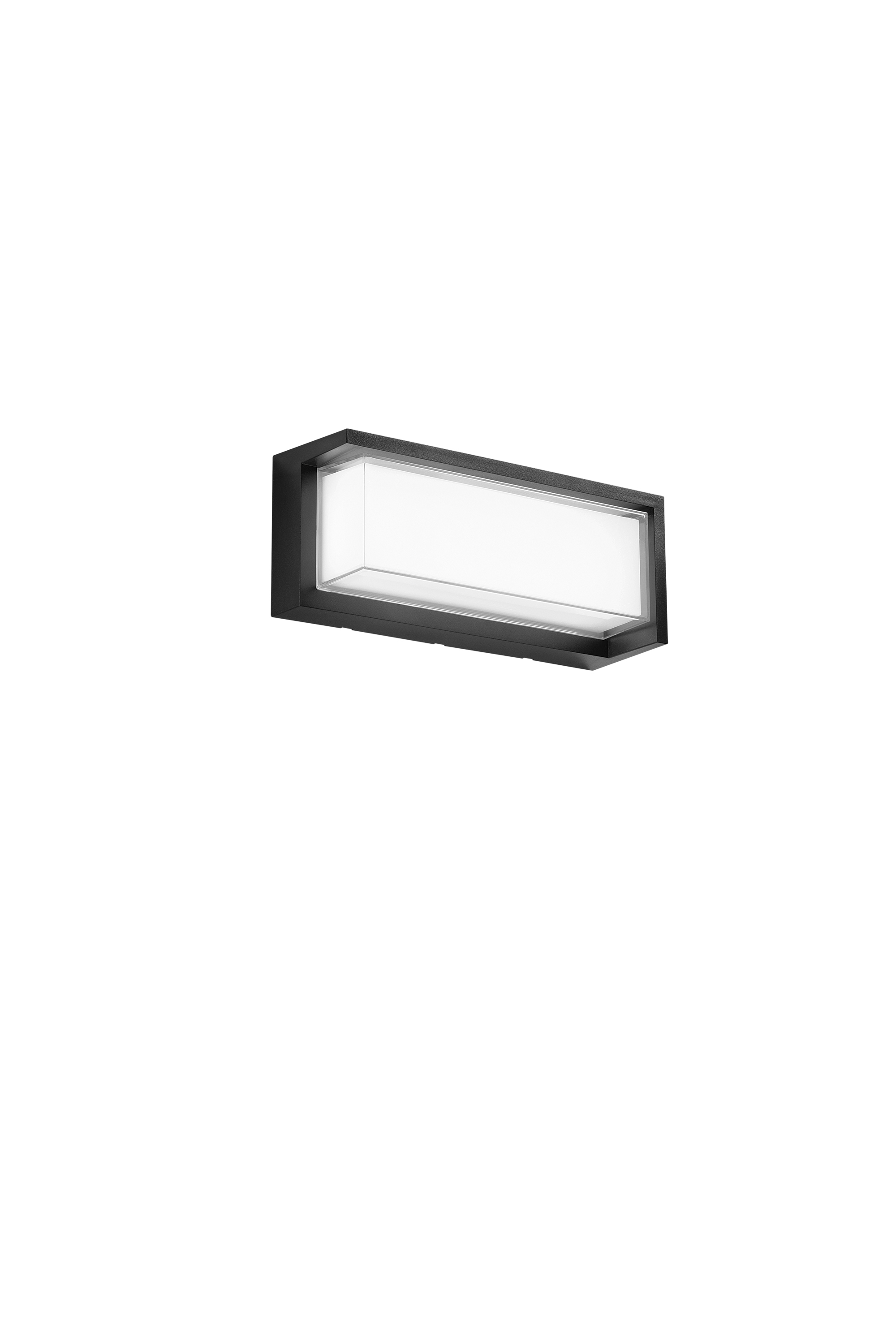 APPLIQUE LED BLOCK NERO RETT. 24W 3210LM CCT 3000/4200/6500K 32X13X10CM - Intec