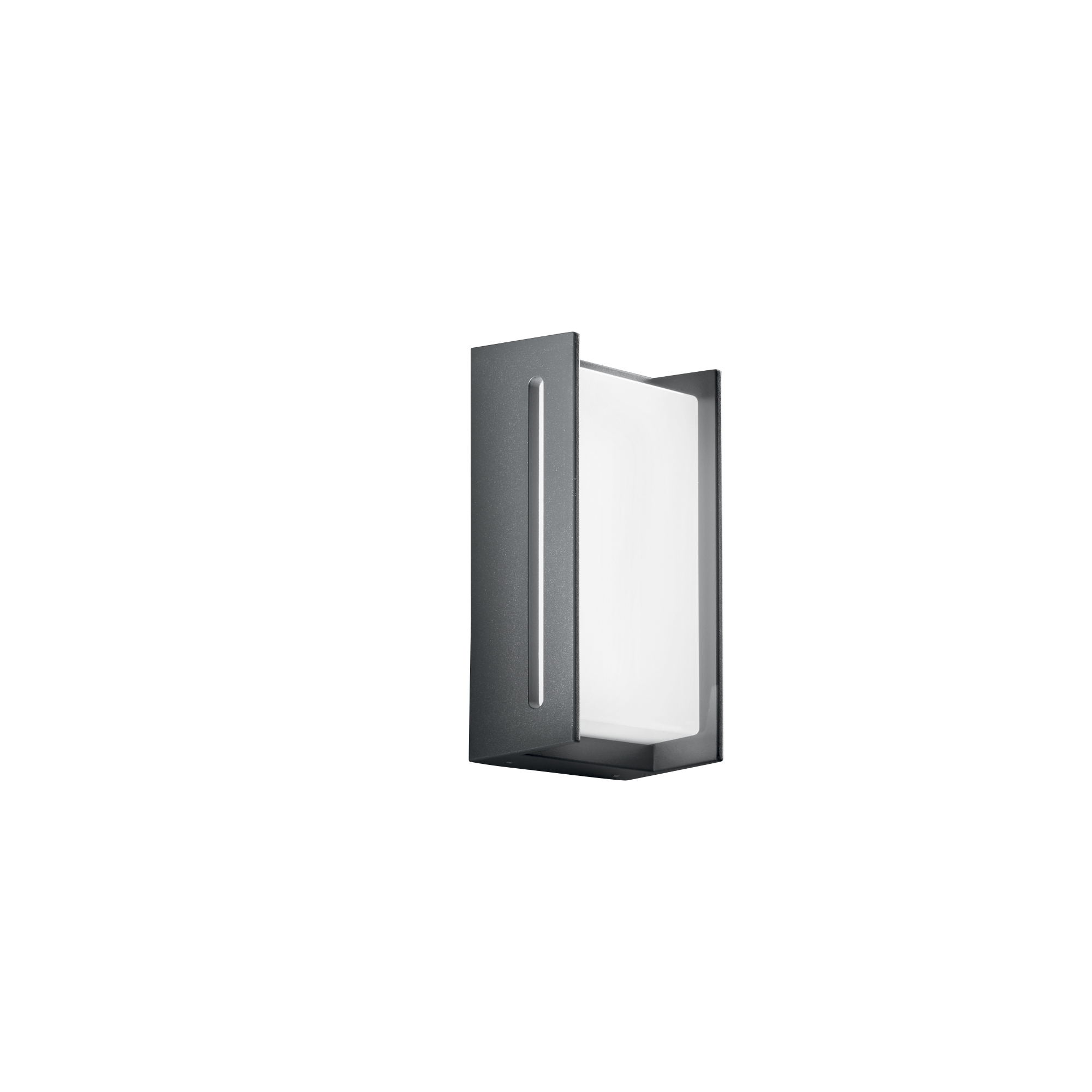 COMPACT rectangular anthracite outdoor LED wall light 18W 4000K - Intec