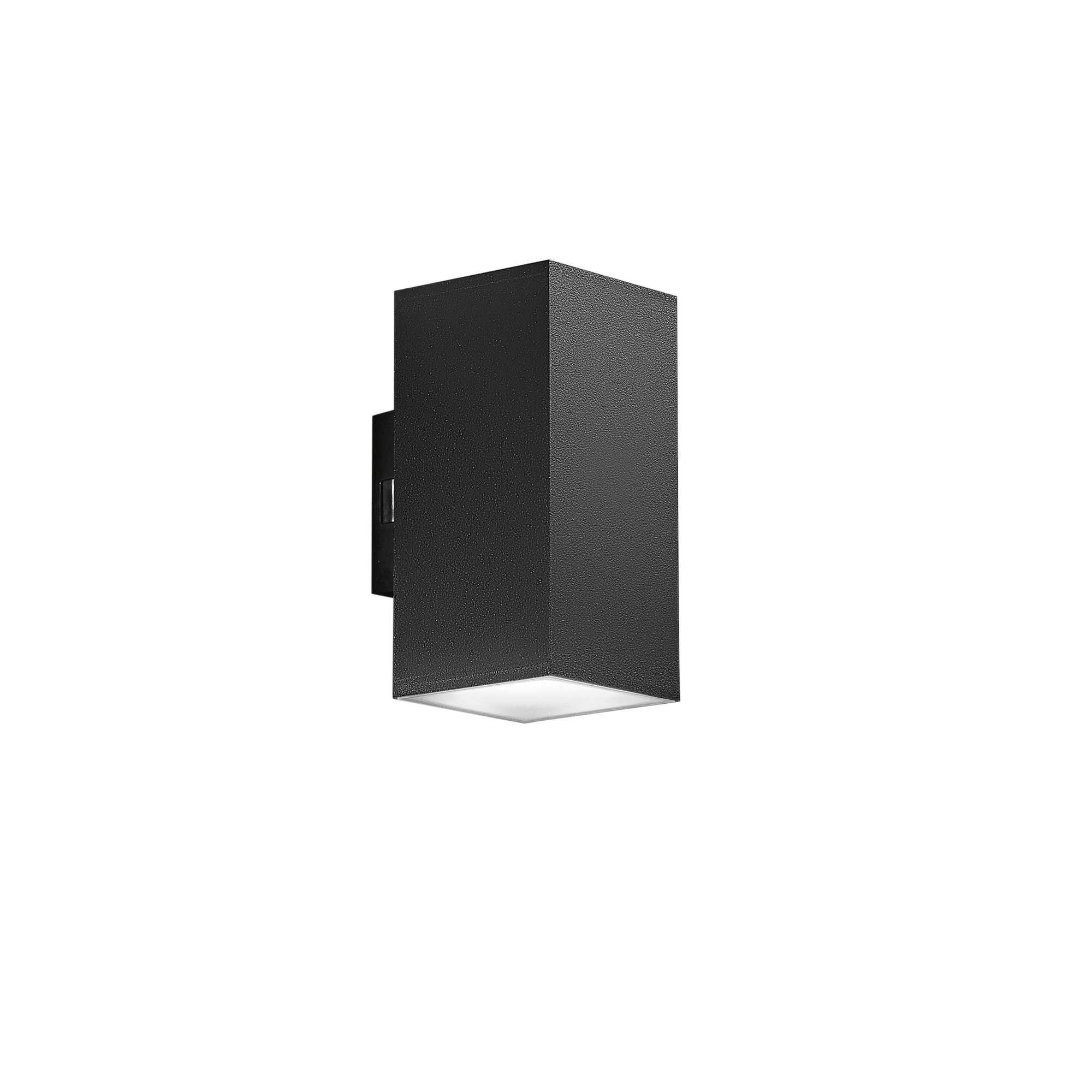 POLO square black dual-emission outdoor LED wall light CCT - Intec