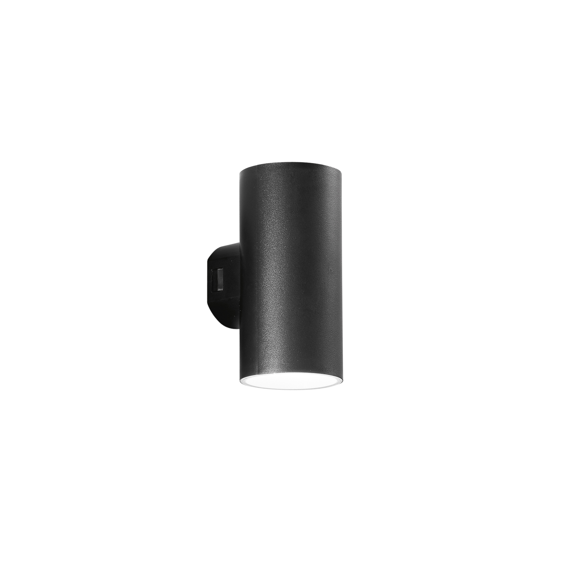POLO round black dual-emission outdoor LED wall light CCT - Intec