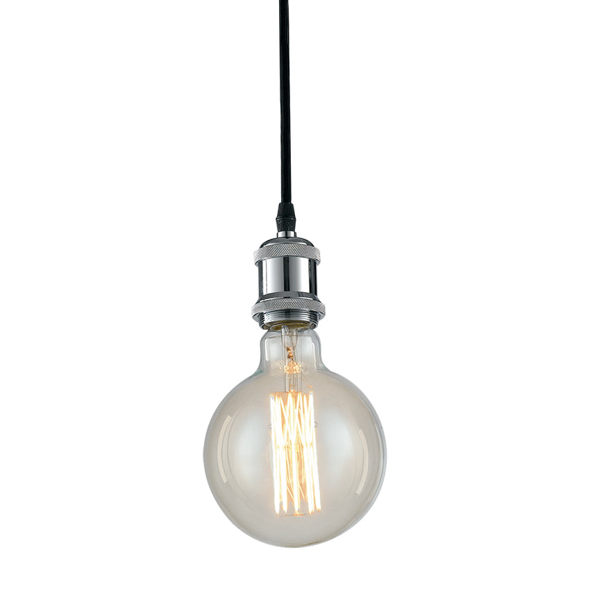 SOSPENSIONE VINTAGE CROMO 1XE27 126CM - Luce Ambiente e Design