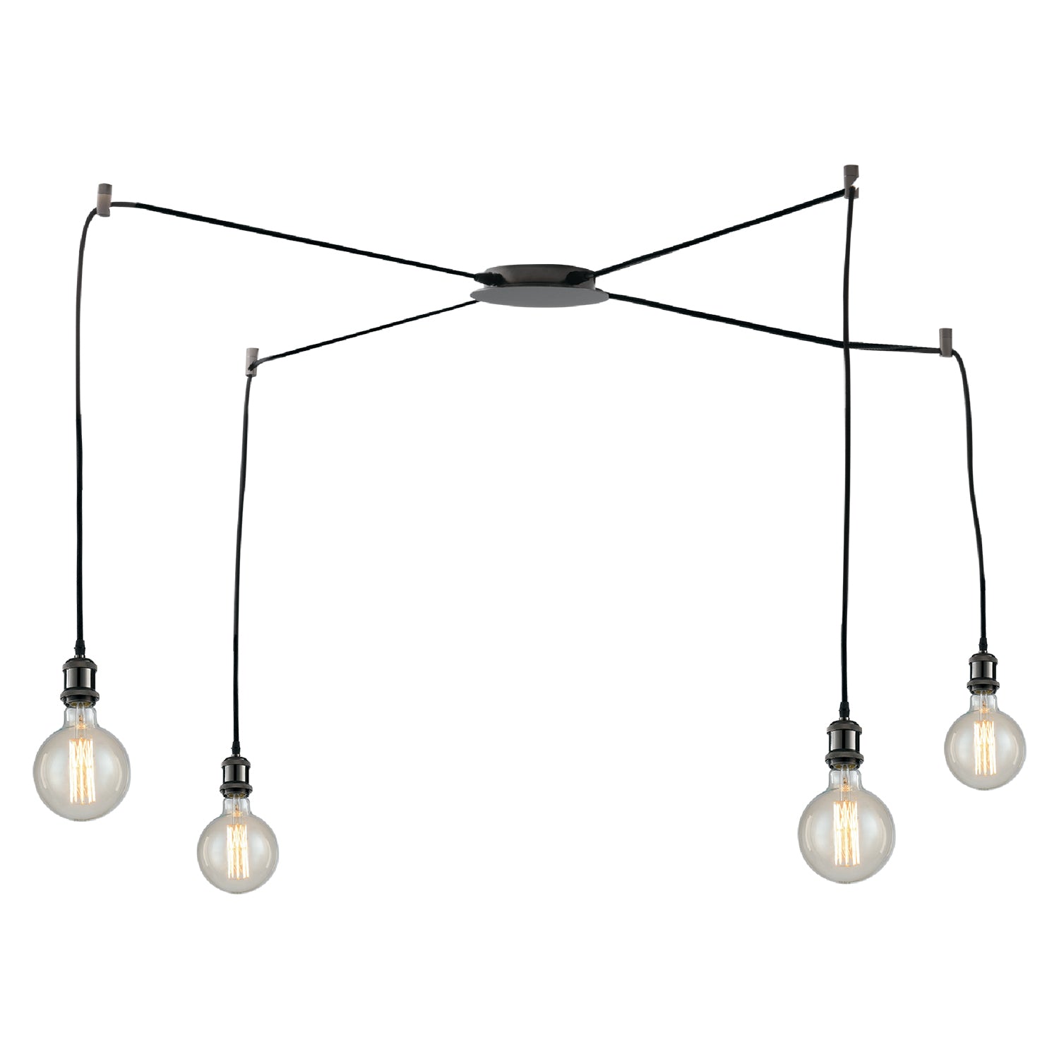 SOSPENSIONE GROOVE NERA 4XE27 250CM - Luce Ambiente e Design