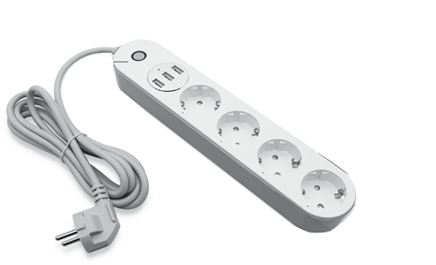 ADATTATORE MULTIPRESA Wi-Fi 4 SCHUKO 3 USB 1000-2400W 10A INPUT 100-240V Wi-Fi 2.4GHz - Intec