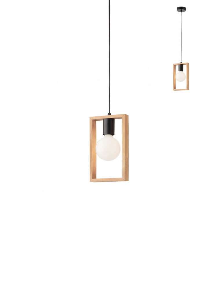 TIMBER Sosp Nero/Legno E27 IP20 - 230V, 50Hz - SMARTER