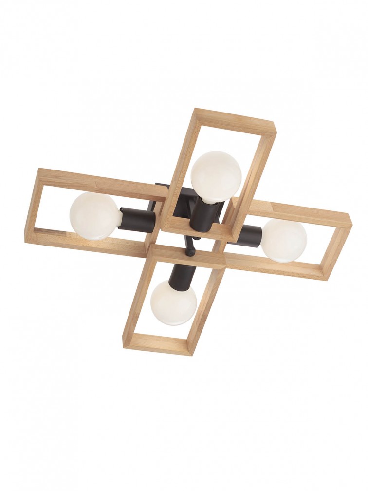 TIMBER Plaf Nero/Legno E27 IP20 - 230V, 50Hz - SMARTER