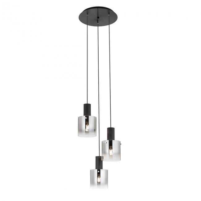 LOU Sosp. Nero spazzolato E27 IP20 - 230V, 50Hz - REDO
