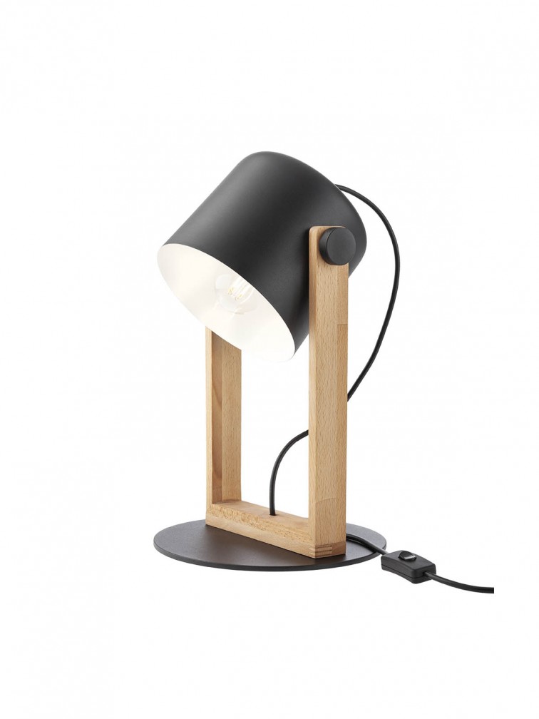 POOH Lampada tavolo Nero/Faggio E27 IP20 - 230V, 50Hz - SMARTER