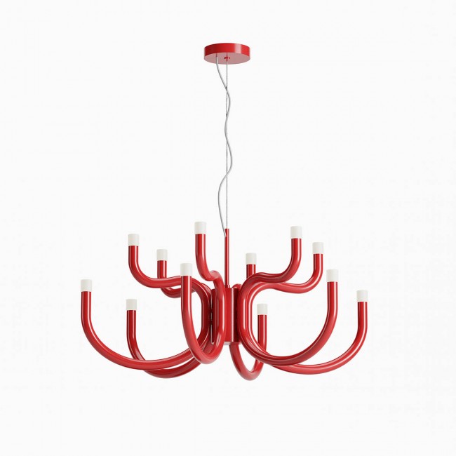 LUXOR Lampadario Rosso lucido 3000K 54W - 220-240V, 50/60Hz - REDO