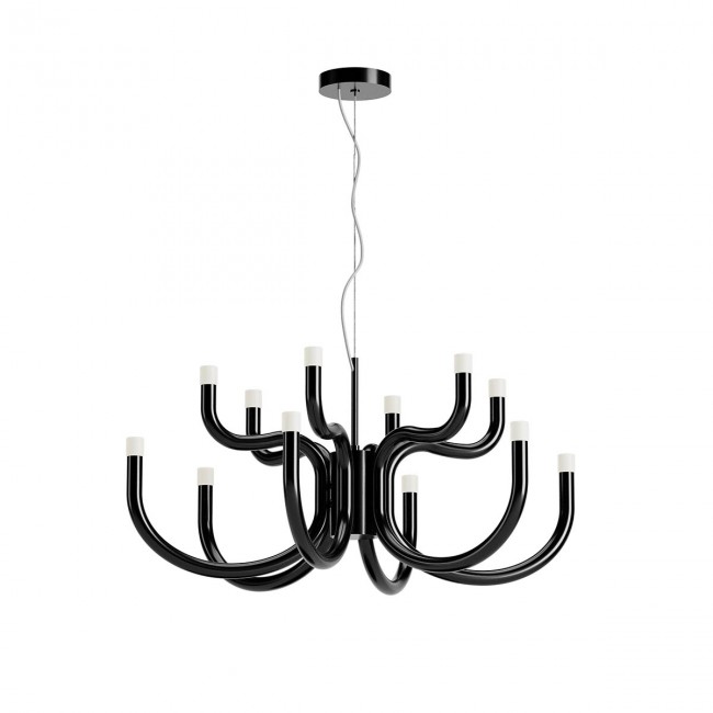 LUXOR Lampadario Nero lucido 3000K 54W - 220-240V, 50/60Hz - REDO